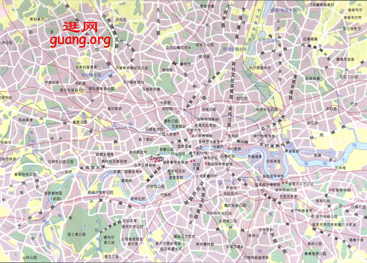 英国伦敦旅游交通地图