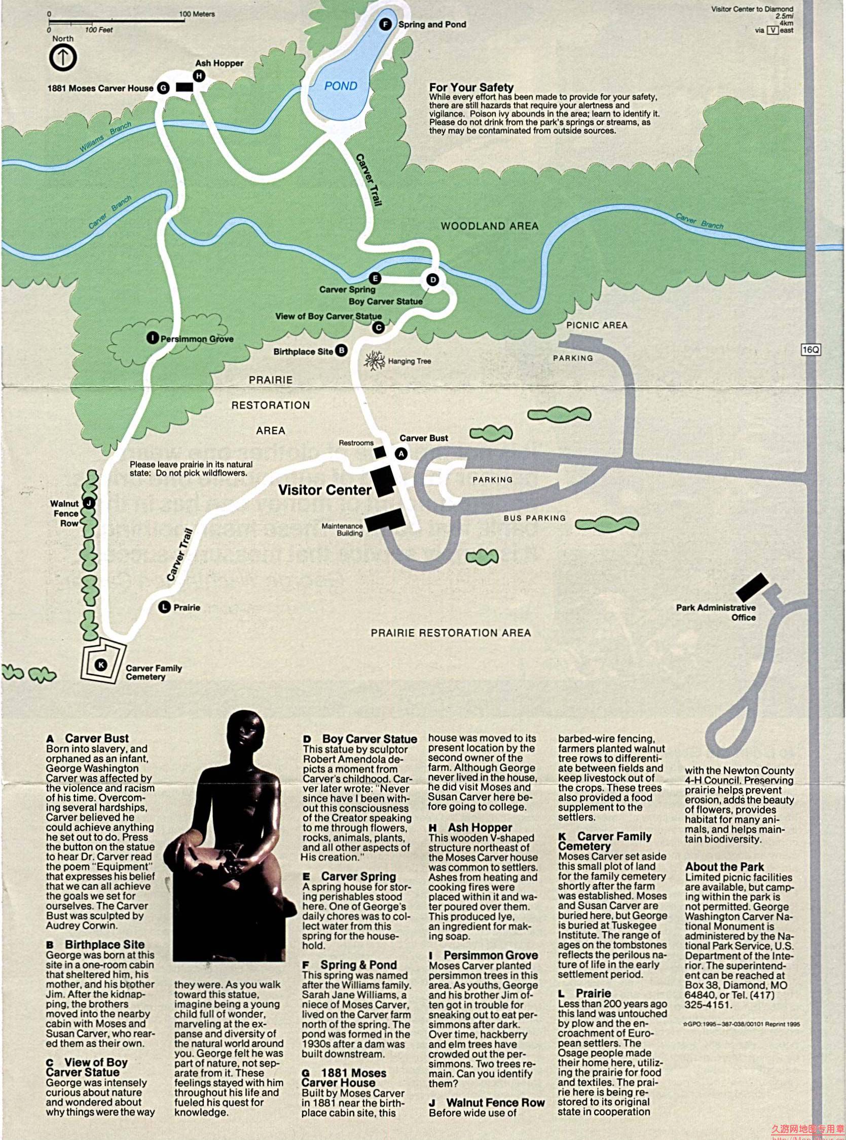 美国Missouri州George Washington Carver国家纪念碑地图