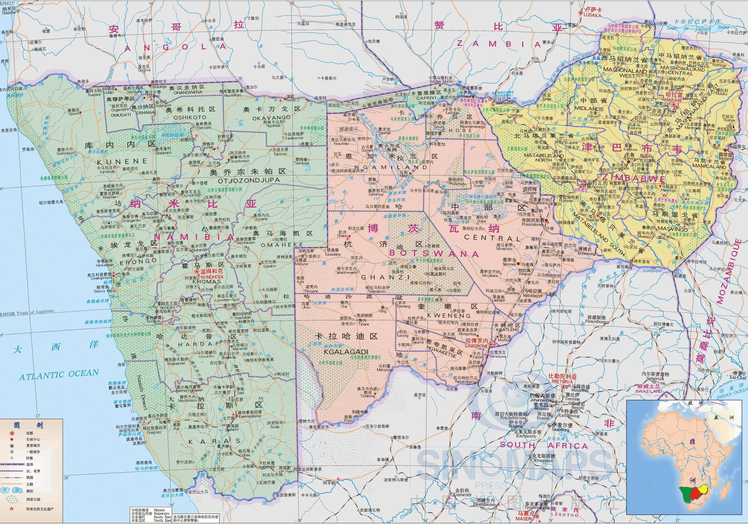 津巴布韦地图