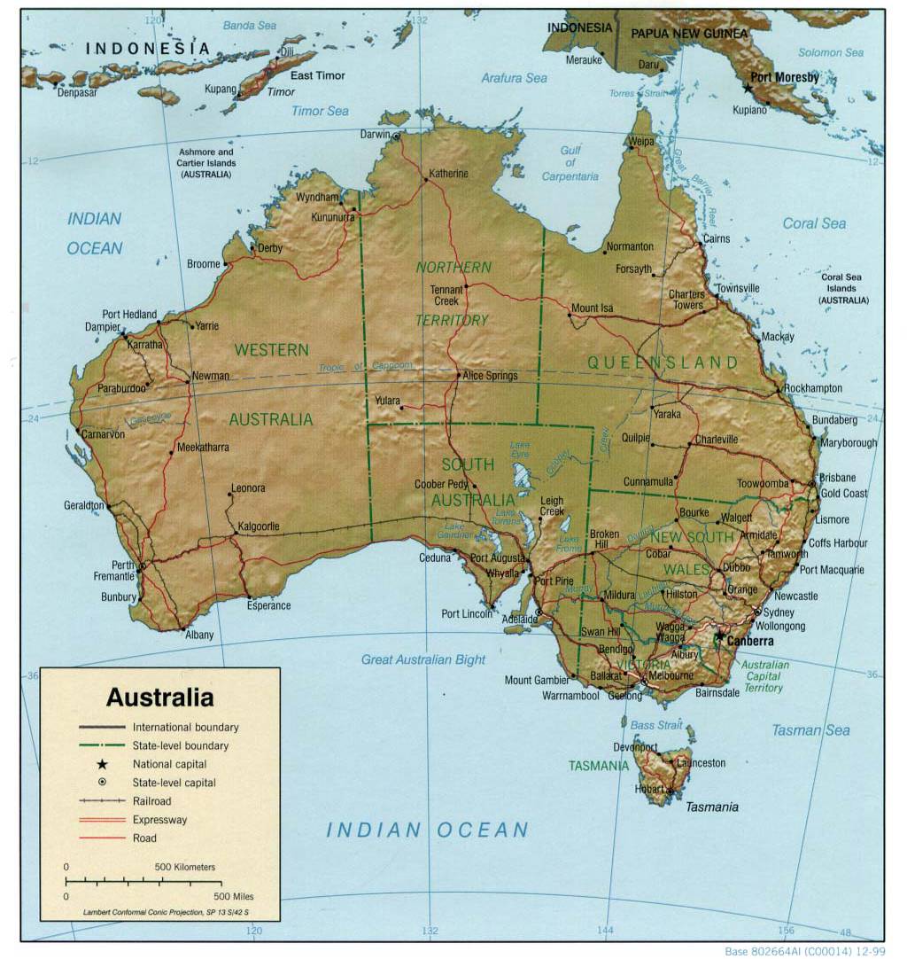 澳大利亚地形图