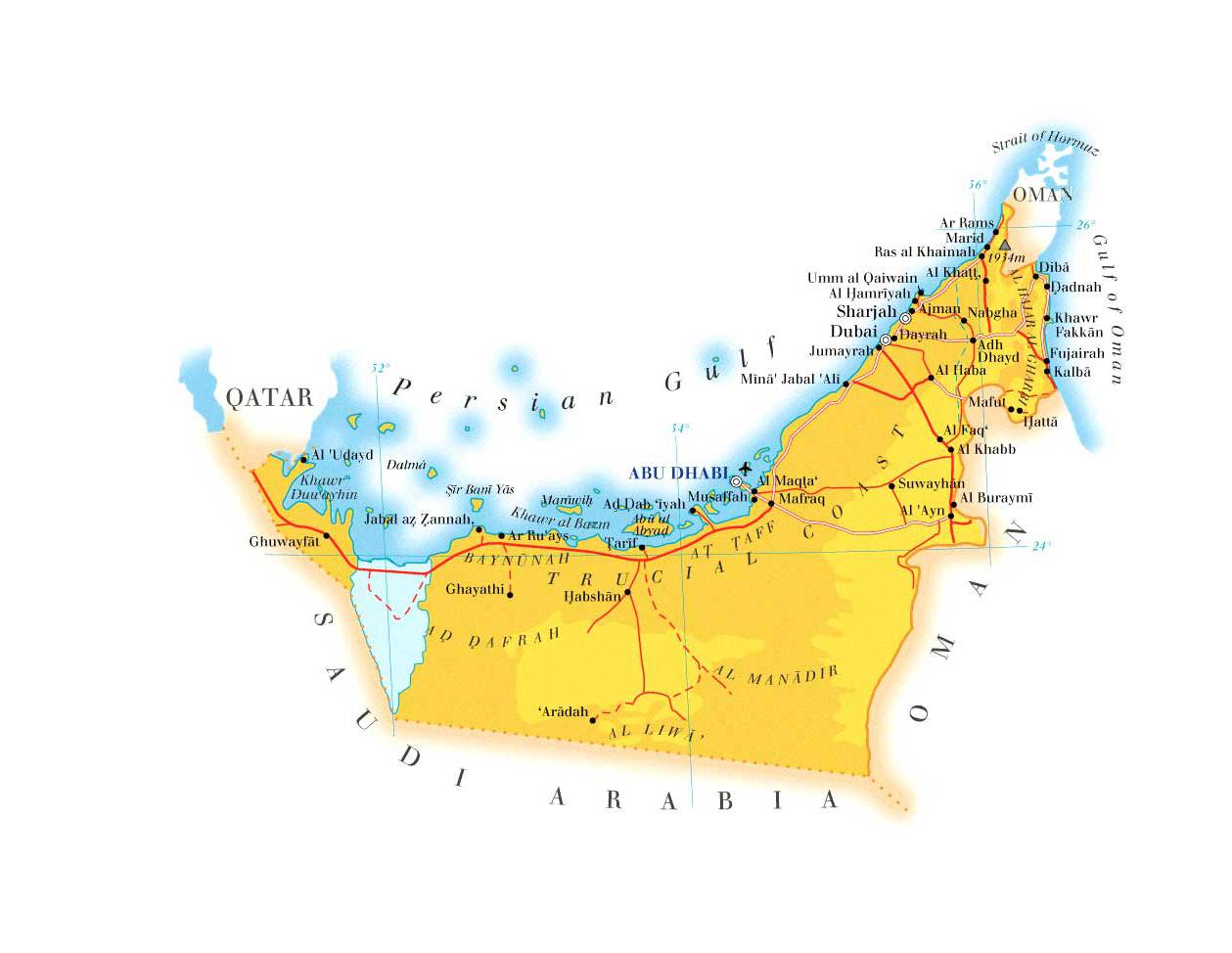 阿联酋地形图